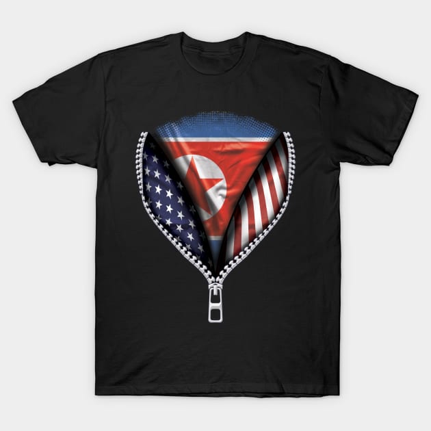 North Korean Flag  North Korea Flag American Flag Zip Down - Gift for North Korean From North Korea T-Shirt by Country Flags